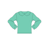 Preorder 12.13 MOQ 5 pcs GLD1506 Solid Color Cute Green Yoga Girls Skorts Set