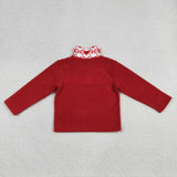 GT1505 Valentine's Day Love Bows Red Zipper Kids Girls Pullover