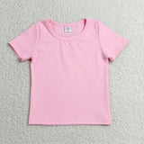 GSSO3761 Solid Pink Color Yoga Girls Shorts Set