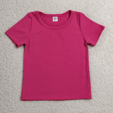 GSSO3764 Solid Hot Pink Color Yoga Girls Shorts Set