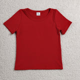 GSSO3765 Solid Red Color Yoga Girls Shorts Set