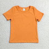 GSSO3766 Solid Orange Color Yoga Girls Shorts Set