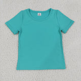 GSSO3771 Solid Mint Color Yoga Girls Shorts Set