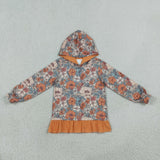 RTS GT1643 Fall Flower Orange Kids Girls Hoodie Pullover