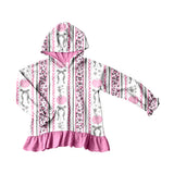 Preorder MOQ 5 pcs Fall Season Pumpkin Flower Ruffles Kids Girls Hoodie Pullover