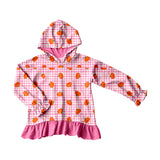 Preorder MOQ 5 pcs Fall Season Pumpkin Flower Ruffles Kids Girls Hoodie Pullover