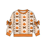 Preorder MOQ 5 pcs Each Style Pumpkin Bows Cute Kids Girls Shirt