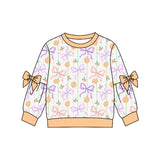 Preorder MOQ 5 pcs Each Style Pumpkin Bows Cute Kids Girls Shirt