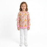 GT1659 Fall Pumpkin Bows Kids Girls Shirt Top