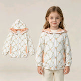 GT1662 Pumpkin Plaid Hoodie Girl's Coat