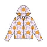 Preorder MOQ 5 pcs Each Style Pumpkin Bows Scallop Edge Kids Girls Hoodie Coat