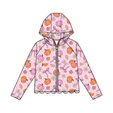 Preorder MOQ 5 pcs Each Style Pumpkin Bows Scallop Edge Kids Girls Hoodie Coat