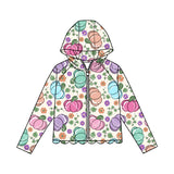 Preorder MOQ 5 pcs Each Style Pumpkin Bows Scallop Edge Kids Girls Hoodie Coat