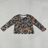 GLD1617 Hunting Camo Scallop Edge Girls Skorts Set