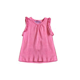 Preorder MOQ 5 pcs Each Style Solid Color Cotton Ruffles Cute Kids Girls Shirt
