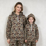 Hunting Camo Mommy And Me Hoodie Zipper Pullover Shirt