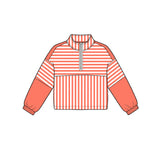 Preorder MOQ 5 pcs GLS0108 Solid Color Stripe Orange Pullover Yoga Girls Shorts Set