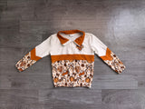 Preorder Samples GT1723 Thanksgiving Day Turkey Pumpkin Bows Kids Girls Zipper Pullover