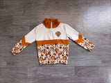Preorder Samples GT1723 Thanksgiving Day Turkey Pumpkin Bows Kids Girls Zipper Pullover