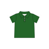 Preorder Samples GT1727 Solid Color Green Yoga Kids Boys Polo Shirt Top