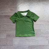 Preorder Samples GT1727 Solid Color Green Yoga Kids Boys Polo Shirt Top