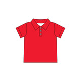 Preorder Samples GT1728 Solid Color Red Yoga Kids Boys Polo Shirt Top