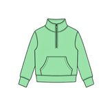Preorder MOQ 5 pcs Each Style Solid Color Colorful Zipper Kids Pullover Shirt