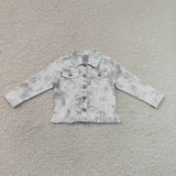 SALE GT1752 Fashion White Denim Jacket With Tassel