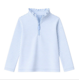 Preorder MOQ 5 pcs Each Colorful Stripe Zipper Kids Girls Pullover Shirt