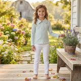 GT1755 Light Blue Stripe Kids Girls Zipper Pullover