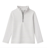 Preorder MOQ 5 pcs Each Colorful Stripe Zipper Kids Girls Pullover Shirt