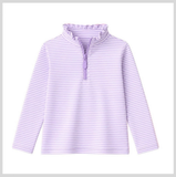 Preorder MOQ 5 pcs Each Colorful Stripe Zipper Kids Girls Pullover Shirt