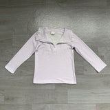 Preorder Samples GT1758 Light Purple Stripe Kids Girls Zipper Pullover