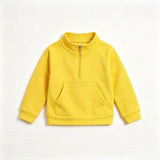 Preorder MOQ 5 pcs Each Solid Color Zipper Yoga Kids Girls Pullover Shirt