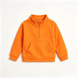 Preorder MOQ 5 pcs Each Solid Color Zipper Yoga Kids Girls Pullover Shirt