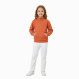 GT1765 Thick Sweatshirts Solid Color Orange Zipper Kids Girls Pullover