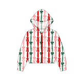 Preorder MOQ 5 pcs Christmas Santa Bows Kids Girls Hoodie Coat