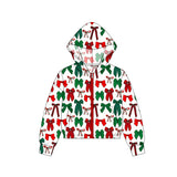 Preorder MOQ 5 pcs Christmas Santa Bows Kids Girls Hoodie Coat