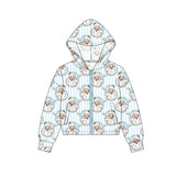 Preorder MOQ 5 pcs Christmas Santa Bows Kids Girls Hoodie Coat