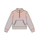 Preorder MOQ 5 pcs Each Color Stripe Zipper Yoga Kids Girls Pullover Shirt