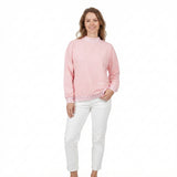 GT1794 Thick Sweatshirts Pink Plaid Middle Neckline Adult Women's Shirt Pullover