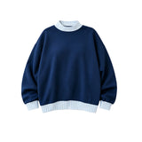 Preorder MOQ 5 pcs Each Thick Sweatshirts Dark Blue Mommy And Me Clothes