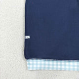 GT1797 Thick Sweatshirts Blue Plaid Navy Middle Neckline Adult Women's Shirt Pullover