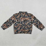 GT1812 Hunting Camo Mockneck Yoga Pullover Kids Girls Shirt Top