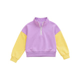 Preorder MOQ 5 pcs GLS0194 Solid Color Purple Pullover Girls Shorts Set
