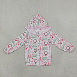 GT1822 Merry Christmas Pink Hoodie Kids Girls Coat