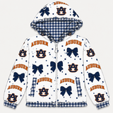 Preorder MOQ 5 pcs Each Styles School Team Mascot Bows Kids Girls Hoodie Coat Jacket