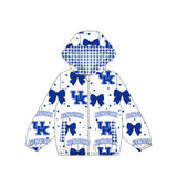 Preorder MOQ 5 pcs Each Styles School Team Mascot Bows Kids Girls Hoodie Coat Jacket