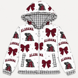 Preorder MOQ 5 pcs Each Styles School Team Mascot Bows Kids Girls Hoodie Coat Jacket