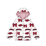 Preorder MOQ 5 pcs Each Styles School Team Mascot Bows Kids Girls Hoodie Coat Jacket
